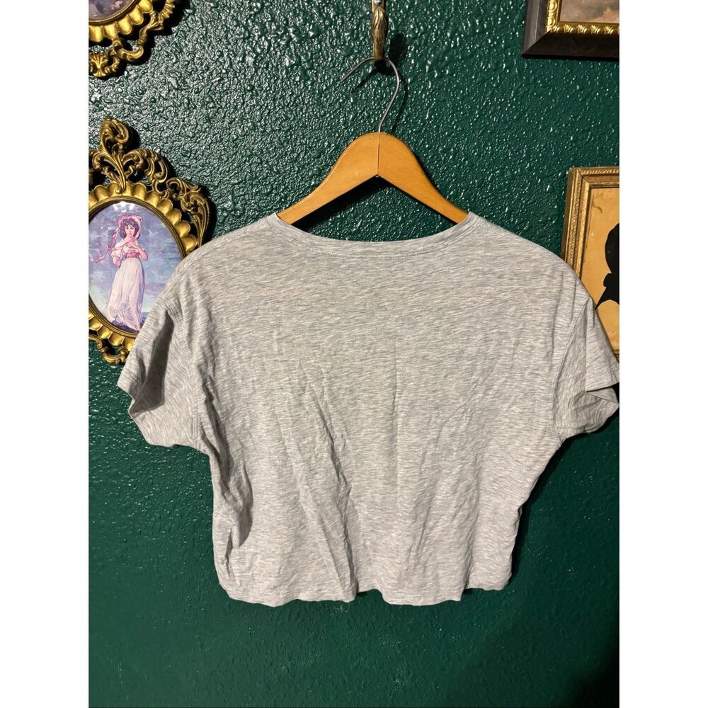 Lululemon Gray Cropped Basic SS Top Sz Small - image 2